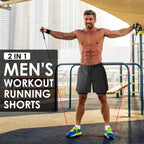Men's 2 in 1 Running Shorts Workout Athletic Shorts Outdoor Sports with Liner Lightweight Training Yoga Gym Shorts with Phone Pockets Dark Gray