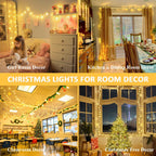 JMEXSUSS 200 LED String Lights Indoor Outdoor Clear Wire, Connectable Warm White Christmas String Lights for Bedroom, 66 Ft Twinkle Fairy Light Plug in for Wedding Home Tree Yard Patio Classroom Decor