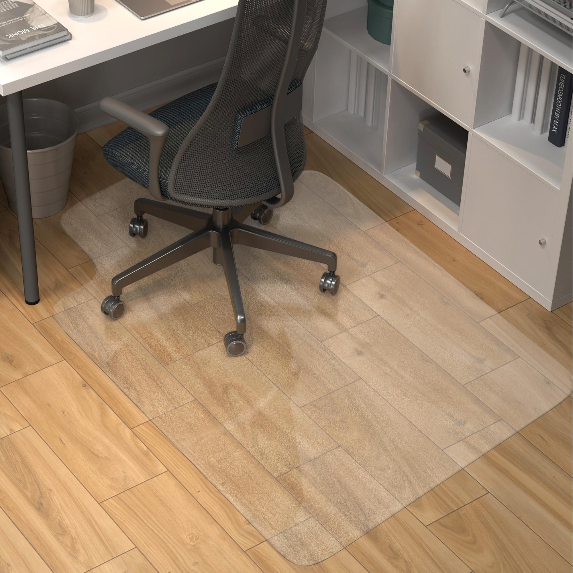 Office Chair Mat for Hard Wood Floors, Clear Floor Mat for Rolling Chairs, Heavy Duty Wood/Tile Floor Protectors for Home Office, Anti-Slip, Easy to Clean（47"x35"with Lip）