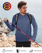 UPF 50+ Fishing Shirts for Men Long Sleeve UV Sun Protection Hoodie Outdoor Hiking Shirts
