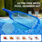 Swimming Pool Cleaning Kit Including 12.5 in Pool Brush Head,Ultra Fine Mesh Pool Leaf Skimmer Net with Maximum Length 76.5 in Aluminum Pole for Remove Debris and Dirt