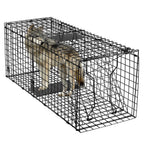Toriexon Large Live Catch Animal Traps Black 51 X19 X17 Inch, Easy to Set and Release Live Animal Trap, Collapsible Large Animal Catcher Cage for Large Dogs, Foxes