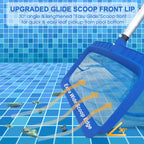 Poolvio Professional Pool Net, Upgraded Self-Repair Heavy Duty Nylon Mesh, Pool Skimmer Net with Extra Wide Scoop Edge, Pool Nets for Cleaning Leaves, Debris(No Pole)