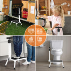 Step Stools for Adults, Foldable Step Stool with Handle for Elderly Seniors Stepping Stool with Non-Slip Step Platform Metal Stool in Kitchen, Bedroom,Bathroom,330 Lbs Capacity(Patent Protection)