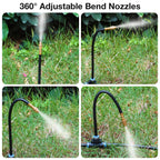 MIXC 200Ft 1/4" Drip Irrigation System,2026-Upgrade Garden Irrigation Kit with 32pcs Adjustable Copper Nozzles, Atomizing Watering System for Outdoor Plants,Raised Bed,Yard,Potted Plant,Lawn