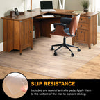 QQpony Clear Chair Mat, 75"x60" Large Chair Mat for Hard Floors, Area Mat for Living Room, Waterproof Vinyl Floor Mat for Kids and Pets, Computer Desk Rug for Home Office (Clear)