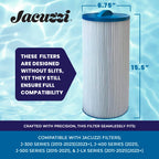 Jacuzzi ProClear 6000-383AJ Hot Tub Replacement Filter Cartridge Fits J-300, J-400, J-500, J-LX (2002+) - Hydro Filter with Twist-Off Cap, OEM Accessories & Replacement Parts, 60 Sq Ft, 1 Pack