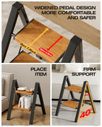 Taranta 2-Step Aluminum Ladder,Lightweight Folding Step Stool with Extra-Wide Anti-Slip Steps,330 lbs Capacity,Compact Space-Saving Design for Home,Kitchen and