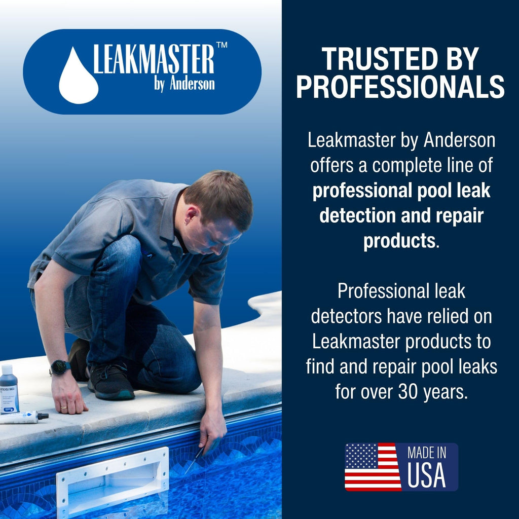 Leakmaster Pool Leak Detection Kit – 8 oz Blue Dye with Reusable Syringe – High-Visibility Leak Finder for Pools, Hot Tubs & Spas – 40+ Refills– Professional Water Tracing Tool