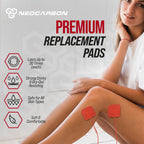 Reusable Electrode Pads for TENS Pro EMS Unit, Premium Replacement Square Pads with Plastic Holder, Set of 10 pairs, Red