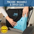 Everlasting Comfort Lumbar Support Pillow for Office Chair - Gel Infused Back Cushion for Chair, Car, Couch - Lumbar Pillow Promotes Better Posture, Back Pain Relief - Ideal for Gaming and Desk Chairs