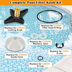 CX900G Pool Filter Locking Knob & CX900DA Knob Kit Fit for Hayward Star-Clear Plus Cartridge Filter Models C751 C900 C9002 C1200 C12002 C12002S, Replace for CX900D/CX900H/CX900W/C900J/CX900F