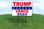 Trump Vance 2024 Stars JD Donald Double Sided 18x24 in Yard Road Sign w/Stand