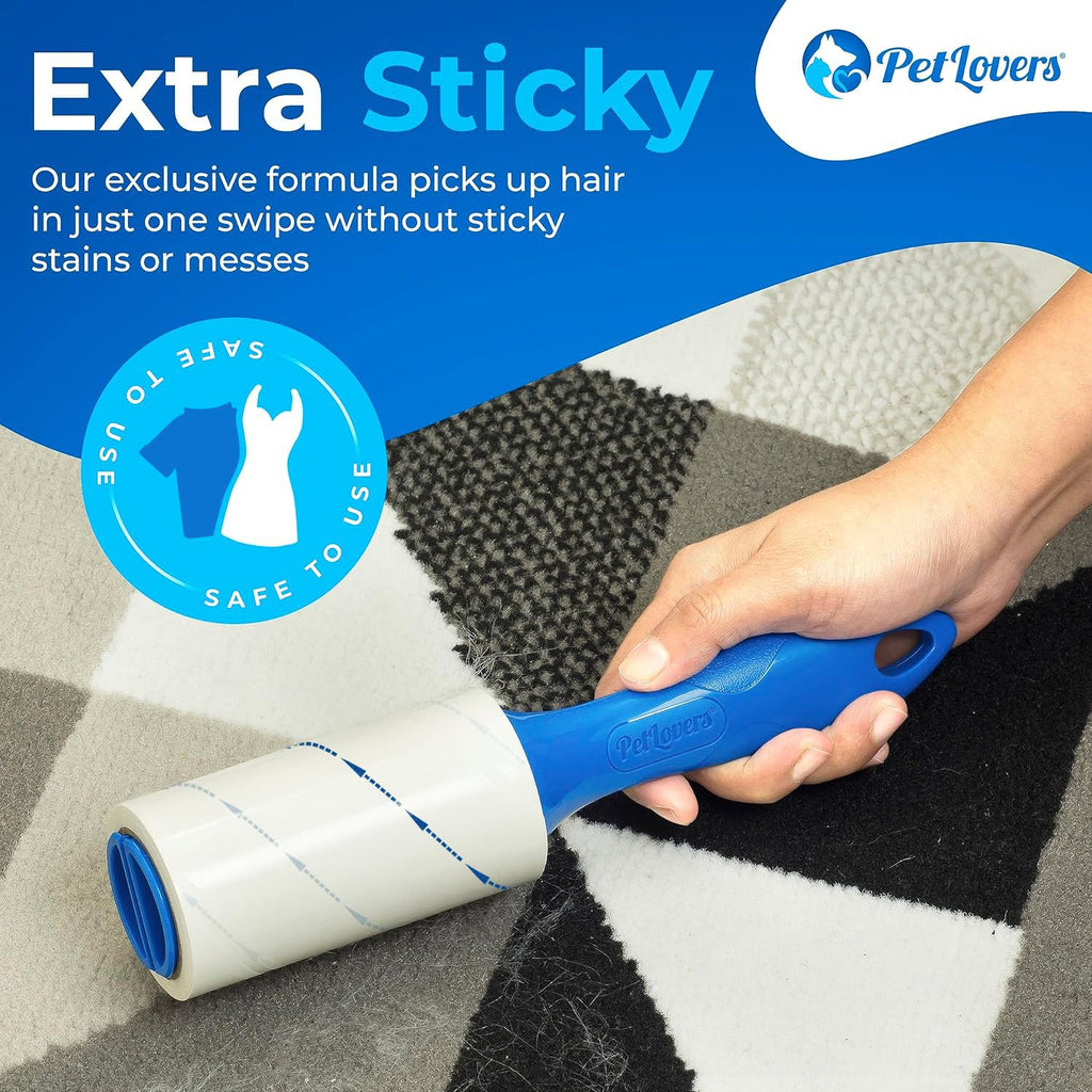 PetLovers Extra Sticky Lint Roller Mega Value Set 450 Sheets for Pet Hair Removal, Dog and Cat Lint Remover 5 Pack