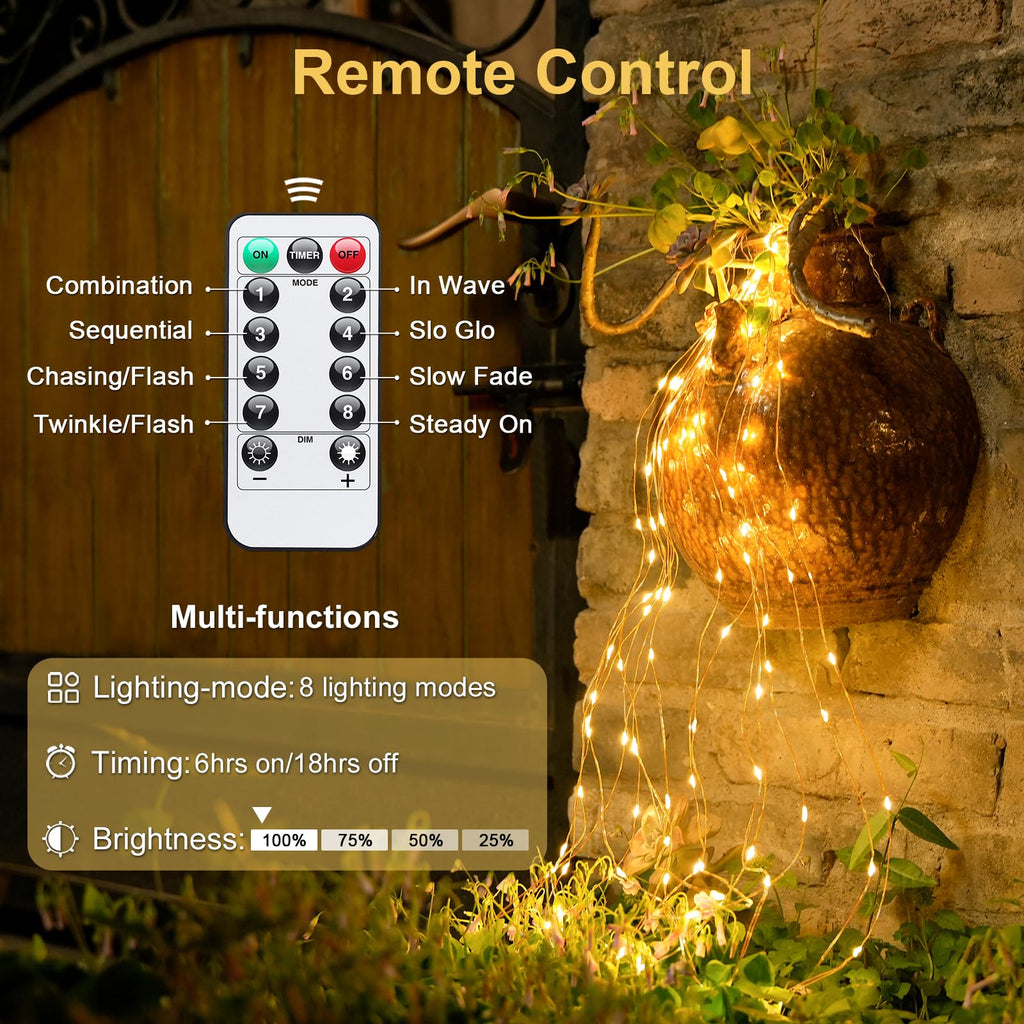 JMEXSUSS 2 Pack Fairy Lights Battery Operated with Remote, Total 400 LED 132ft Battery Powered String Lights, Twinkle Christmas Fairy Lights for Bedroom Centerpiece Indoor Outdoor Decor, Warm White