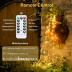 JMEXSUSS 2 Pack Fairy Lights Battery Operated with Remote, Total 400 LED 132ft Battery Powered String Lights, Twinkle Christmas Fairy Lights for Bedroom Centerpiece Indoor Outdoor Decor, Warm White