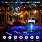 Solar Bug Zapper for Outdoor Indoor, USB-C Rechargeable Mosquito Killer,4800V High Powered Gnat Fly Traps with Reading Lamp,IP66 Waterproof Mosquito Zapper,No Need to Replace The Bulb (black-4400V)