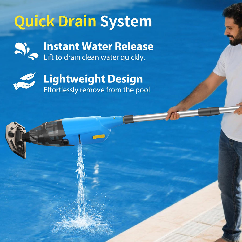 Handheld Pool Vacuum for Inground Pools,Pool Cleaner with Powerful Suction up to 15 gallons/min, Ideal for Leaves and Debris，Pool Vacuum Head for Pools Above Ground and Hot Tubs