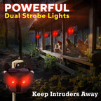 Solar Nocturnal Animal Repeller 4 Pack - Effective Repellent Device for Coyote, Deer, Fox, Raccoon, Skunk - Powerful Outdoor Coyote Deterrent - Predator Lights for Chicken Coop, Farm, Yard, Garden