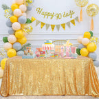 B-COOL Gold Sequin Tablecloth Party Glitter Tablecloth Sparkly Table Cloth 60x102 Inches Rectangle Classy Elegant Tablecloth for Christmas Halloween Theme Parties Table Decorations