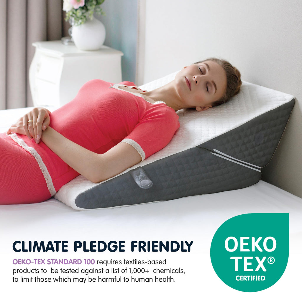 Adjustable Bed Wedge Pillow for Sleeping - Wedge Pillow for Sleep Apnea, Gerd, Acid Reflux Relief, Post Surgery - Foam Wedge Pillow for Back Pain Relief, Sleep Apnea Pillow Wedge or for Seniors
