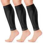 CAMBIVO 3 Pairs Calf Compression Sleeve for Women Men, Leg Support for Shin Splints, Varicose Vein (Black, XXX-Large)