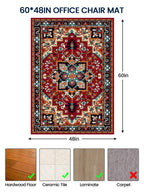 PROHALO Office Chair Mat for Hardwood Floor, 48"x60" Desk Chair Mat for Rolling Chairs, Non Slip Computer Chair Mat, Office Rug Mat for Office Home Hard Floor, Under Desk Mat for Gaming Chair-Deep Red