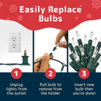 PREXTEX Christmas Lights (40 Feet, 200 Lights) - Clear White Christmas Tree Lights with Green Wire - Indoor/Outdoor String Lights - Warm White Twinkle Lights