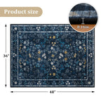 chakme Office Chair Mat for Hardwood Floor, 48"x36" Easy Glide Computer Desk Mat Protector for Rolling Chair Under Desk Rug Nonslip Backing, Machine Wash, (Floral)