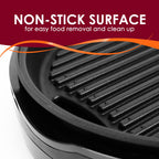 ELITE GOURMET EMG6505G Smokeless Indoor Electric BBQ Grill with Glass Lid, Dishwasher Safe, Nonstick, Adjustable Temperature, Fast Heat Up, Low-Fat Meals Easy to Clean Design