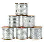 MEEDEE Silver Ribbon for Christmas Tree Silver Wired Ribbon 2.5 Inch 6 Rolls 36 Yards Silver Tree Ribbon Garland Christmas Ribbon Set Ribbon for Christmas Tree Decoration Topper Bow Making