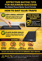 Large Rat Glue Traps for House Indoor 12 Pack – Touch-Free Zip Ties & Gloves Included Bulk Glue Traps for Mouse, Spiders, Snakes, Mice with Enhanced Adhesive, Pre-Baited Formula for Pest Control
