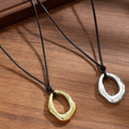 Statement Modern Geometric Hollow Square Pendant Rope Chain Necklace for Women Bold Fashion Layering Collarbone Jewelry Party Wear Accessory (Silver A)