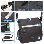 ZHCHG Wheelchair Bag, Wheelchair Backpack with Cup Holder, Wheelchair Bag to Hang on Back, Electric & Wheel Chair Accessories, Large Storage Bag for Walker Rollator
