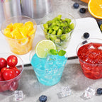 FUFF 100 Pack 9 oz Clear Disposable Plastic Cups, Clear Plastic Cups Tumblers Cocktail Party Glasses, Elegant Decoration Cups, Disposable Cups for Holiday, Wedding, Party