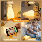 Cute Duck Lamp,Fun Lying Flat Duck/Chicken/Pig/Rabbit/Panda Night Light,LED Squishy Animal Novelty Lamp,Toddler Baby Night Light Christmas gifts for Kids,Nursery Touch Kawaii Lamp Room/House Décor