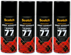 Scotch Super 77 Multipurpose Adhesive Spray, Bonds to Fabric, Cardboard, Plastic, Metal, Wood, Felt, and More, 10.7 Ounces (7716) - 4 Pack