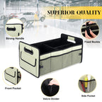 JiatuA Car Trunk Organizer, Car Organizers and Storage Collapsible Multi Compartment Container Box, Adjustable Car Accessories for SUV Sedan Truck, Standard Size, Light Green