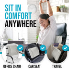 FORTEM Office Chair Cushion and Back Support for Office Chair, Lumbar Support Pillow, Memory Foam, Non Slip Sitting and Back Rest for Gaming, Car Seat Cushion, Chair Pad