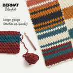 Bernat Blanket White Yarn - 2 Pack of 10.5oz/300g - Polyester - 6 Super Bulky - 220 Yards - Knitting/Crochet