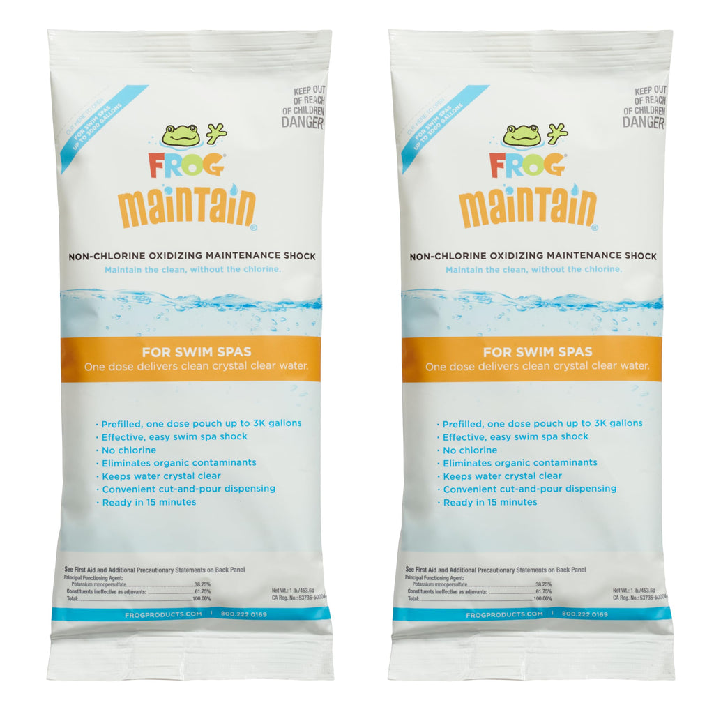 FROG Maintain for Swim Spas - Non-Chlorine Shock for Use With @Ease Floating System - Single Dose Packets for Easy Spa Maintenance & Treatment - 2 Pack