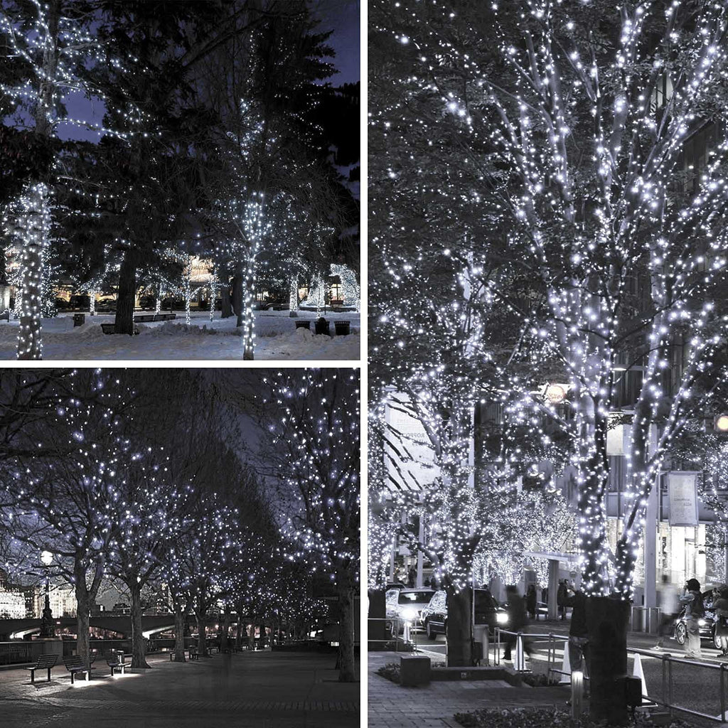 2-Pack 66FT 200 LED Extendable White Christmas String Lights (Green Wire), Christmas Tree Lights with 8 Modes, Indoor Outdoor Plug in Fairy String Lights for Xmas Decor Party Garden (Cool White)