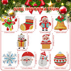 Jetec 20 Pcs Christmas Diamond Painting Ornaments Diamond Art Kits Crystal Painting Ornaments for Crafts Xmas Decor