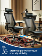PROHALO Office Chair Mat for Hardwood Floor, 48"x60" Desk Chair Mat for Rolling Chairs, Non Slip Computer Chair Mat, Office Rug Mat for Office Home Hard Floor, Under Desk Mat for Gaming Chair-Deep Red