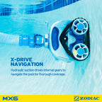 Zodiac MX6 Suction-Side In-Ground Pool Cleaner, Cyclonic Suction and X-Trax for Extreme Maneuverability