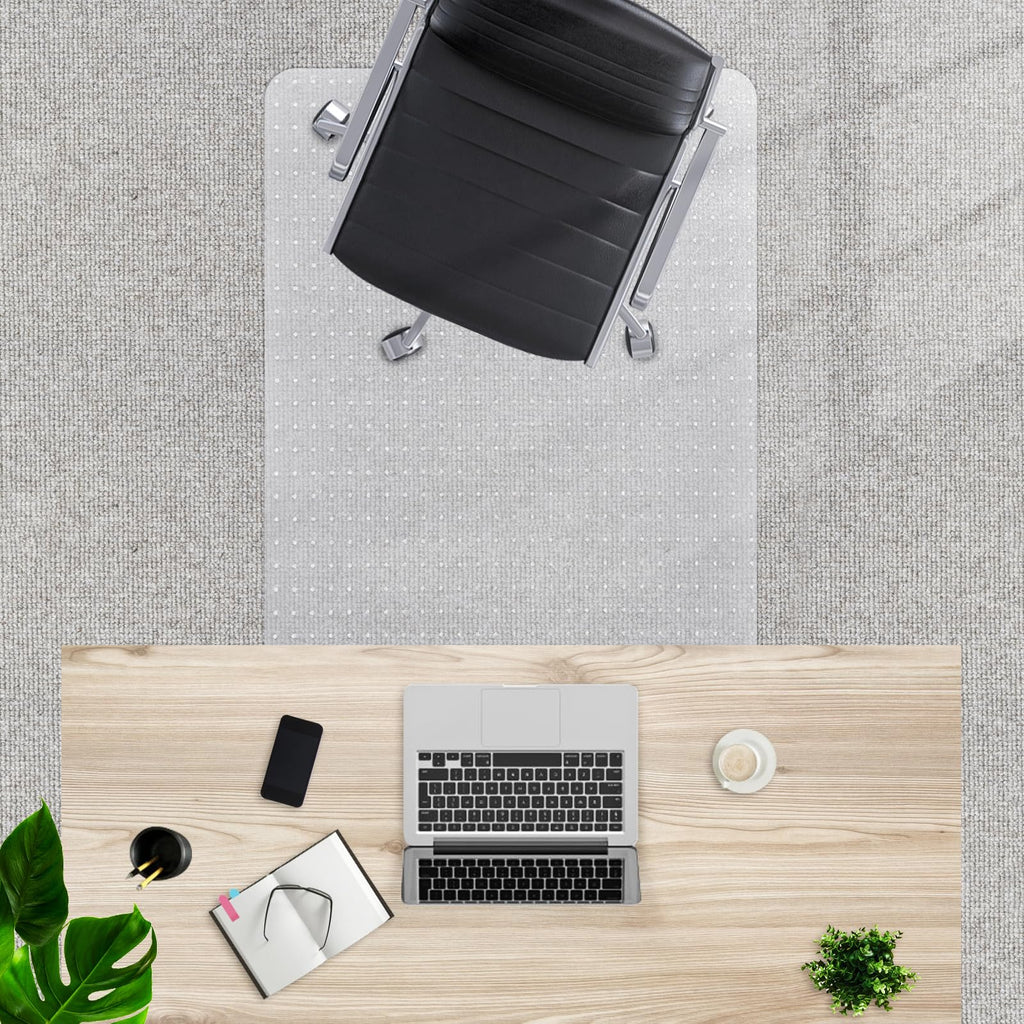 SHAREWIN Office Chair Mat for Carpet Floors, 48" x 30" Clear Desk Chair Mats for Low Pile Carpeted Protector, Sturdy PVC Computer Chair Mats Anti-Slip and Easy to Clean for Home & Office