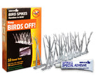 Bird Repellent Spikes, 10 ft. L and Gorilla Tough & Clear Double Sided Adhesive Mounting Tape, Extra Large, 1" x 150", Clear, (Pack of 1)