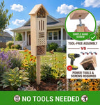 Wooden Insect House, Insect Hotel for Bugs, Bees, Butterflys, Ladybirds, Natural Beneficial Insect Habitat for Garden and Yard