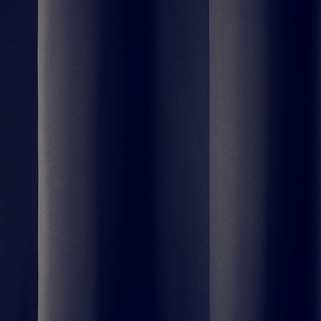 Town & Country Basics Cabana Solid Heavyweight Indoor Outdoor Curtains, Light Filtering Opacity with Grommet Top, Water Repellent, 2-Pack Set, 54"x63", Dark Navy