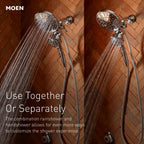 Moen Engage Chrome Magnetix 2-in-1 Combo Rain Showerhead with Detachable Handheld Shower Spray, Featuring Magnetic Docking System, 26009
